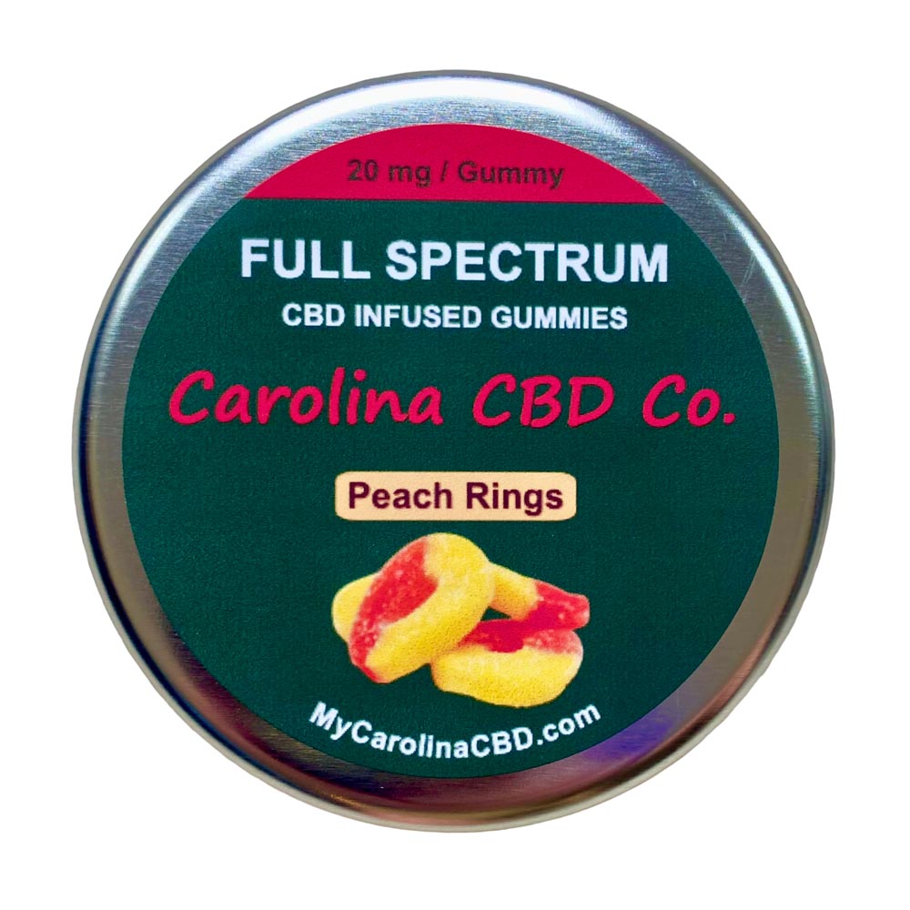 Carolina CBD Company Peach Rings Full Spectrum Gummies 20mg CBD / Gummy
