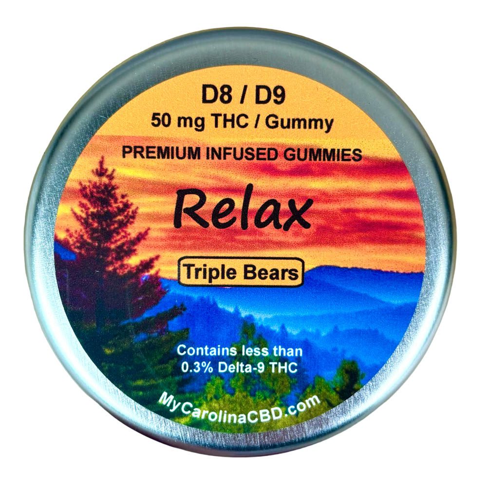 Relax Triple Bears Delta-8 and Delta-9 THC 50mg Gummies